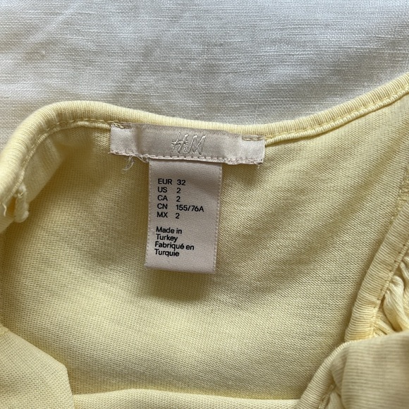 Butter Yellow Cotton Peplum Midi Dress - Picture 4 of 4